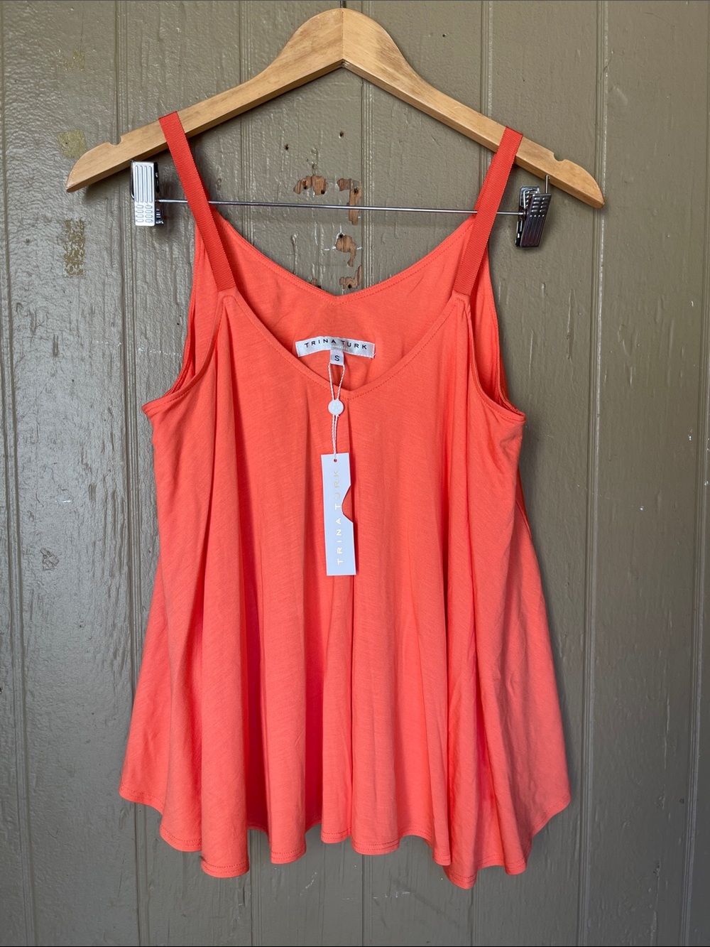 Trina Turk Garden Top Coral Swing Camisole Size S